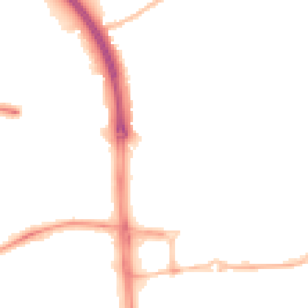Night-time road noise heatmap for CV5 7AL