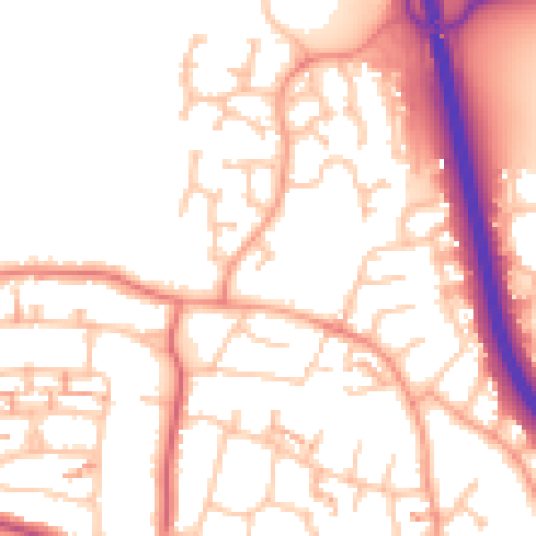 Daytime road noise heatmap for CV5 7PJ