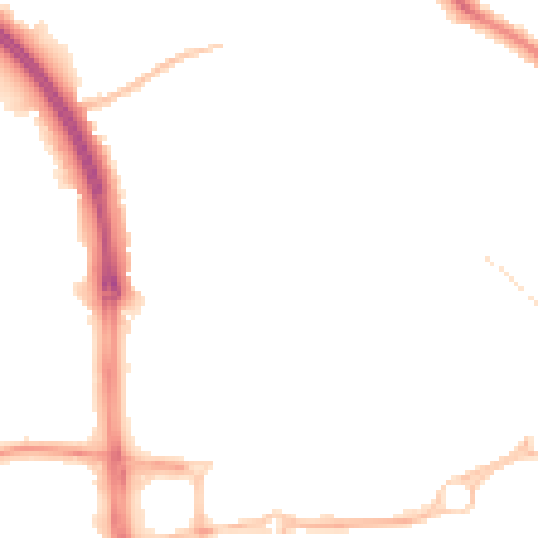 Night-time road noise heatmap for CV5 8BT
