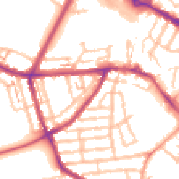 Daytime road noise heatmap for CV5 8DS