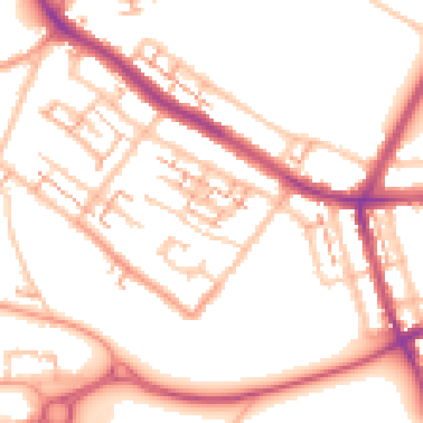 Daytime road noise heatmap for CV5 8FX