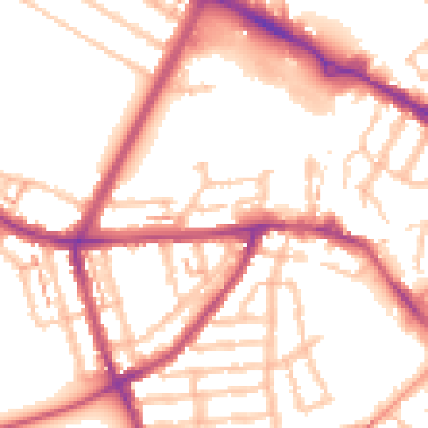 Daytime road noise heatmap for CV5 8NN