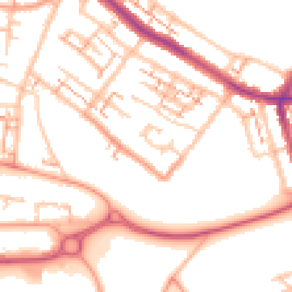 Daytime road noise heatmap for CV5 8NX