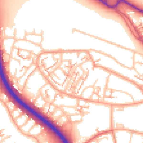 Daytime road noise heatmap for CV5 9JN