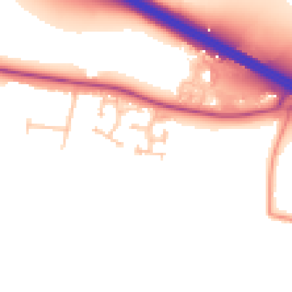 Daytime road noise heatmap for CV5 9QJ