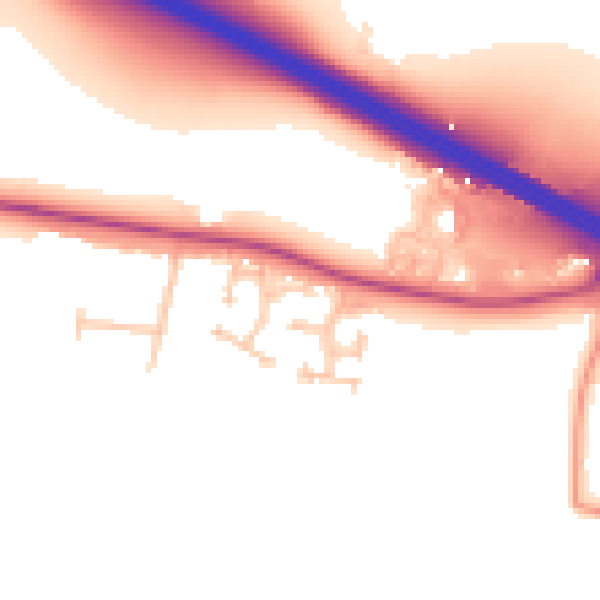 Daytime road noise heatmap for CV5 9QQ