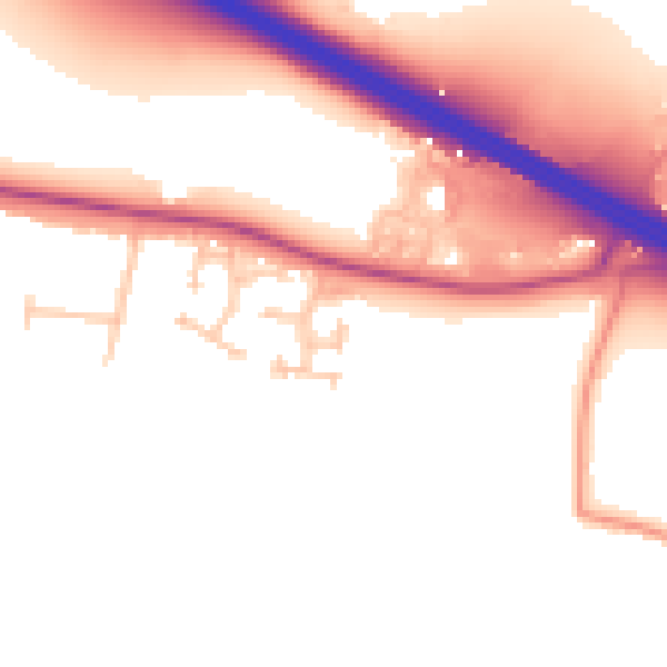 Daytime road noise heatmap for CV5 9QW