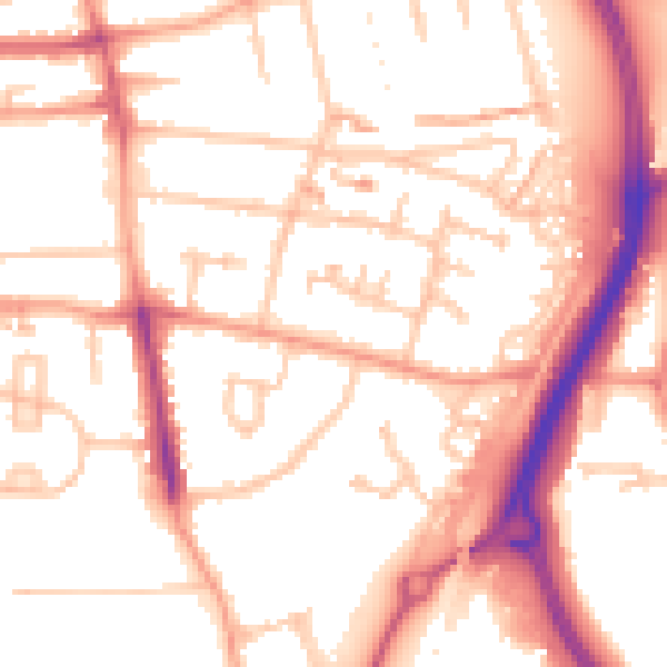 Daytime road noise heatmap for CV6 6GD