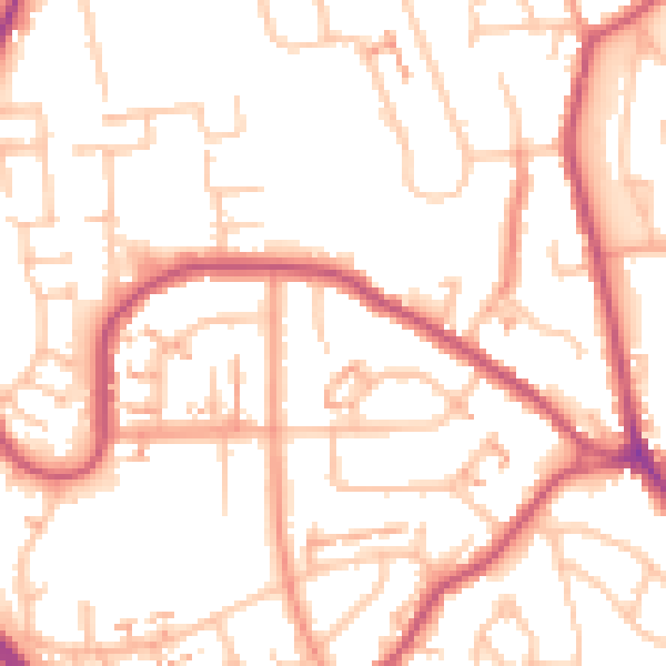 Daytime road noise heatmap for CV6 7EA