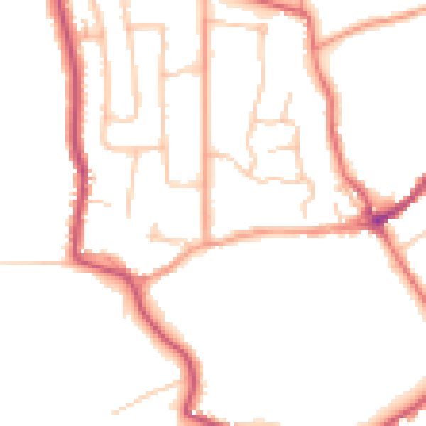 Daytime road noise heatmap for CV8 1AB