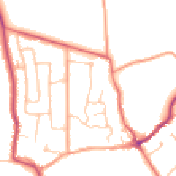 Daytime road noise heatmap for CV8 1AH