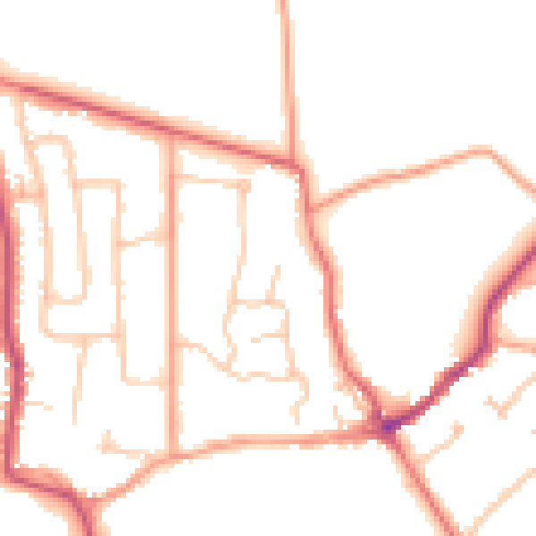 Daytime road noise heatmap for CV8 1AN