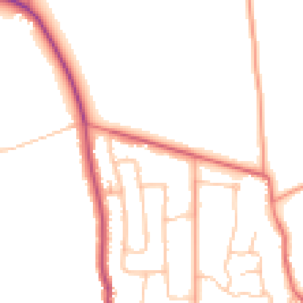 Daytime road noise heatmap for CV8 1BY