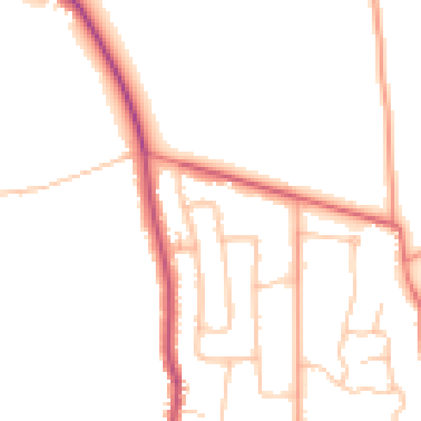 Daytime road noise heatmap for CV8 1BZ