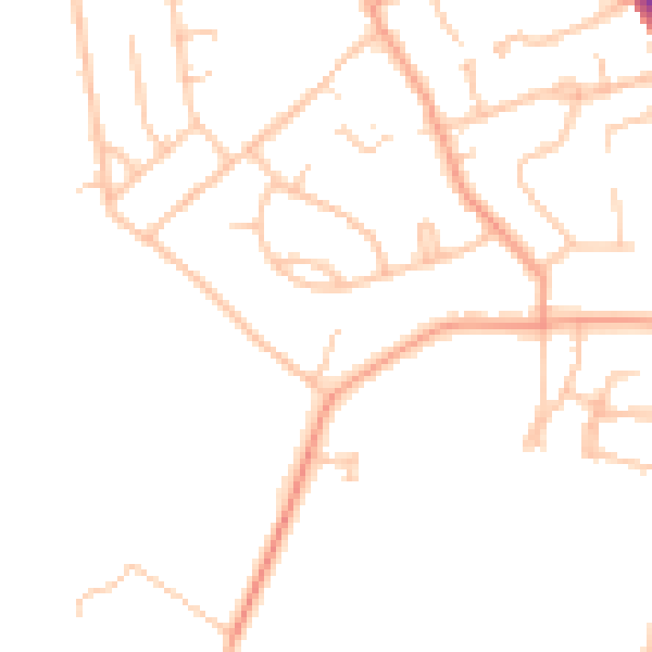 Daytime road noise heatmap for CV8 1GX