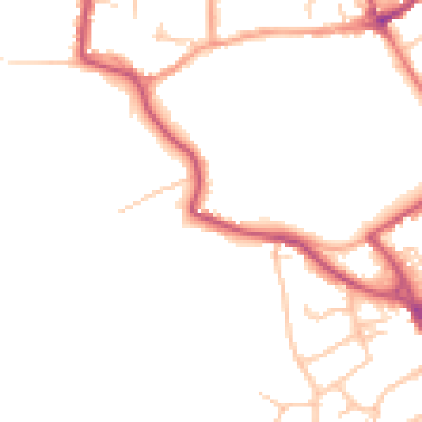 Daytime road noise heatmap for CV8 1NG