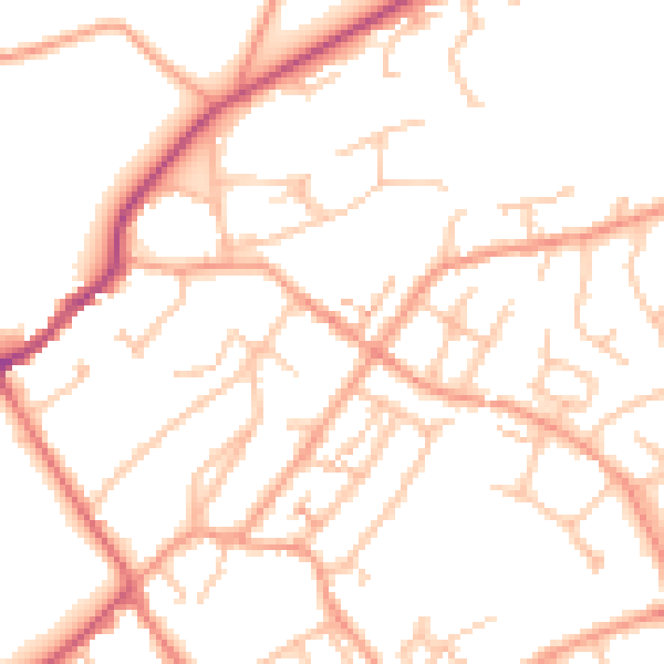 Daytime road noise heatmap for CV8 2GF