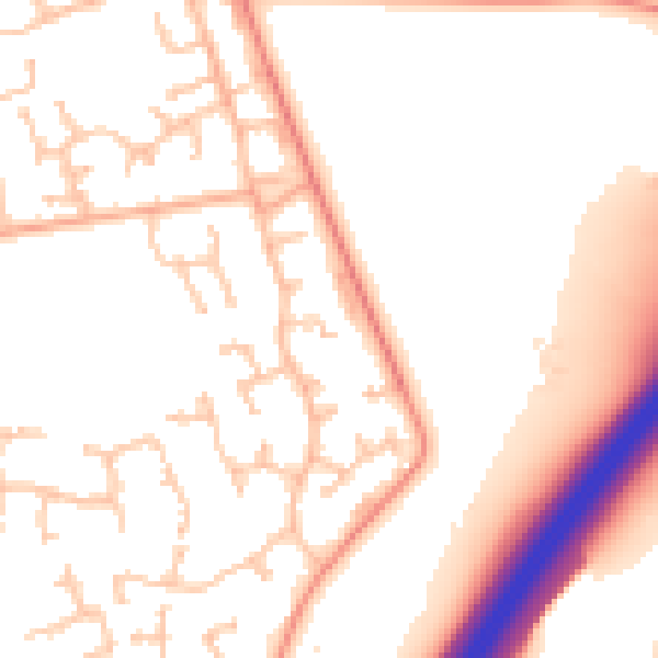 Daytime road noise heatmap for CV8 2NS
