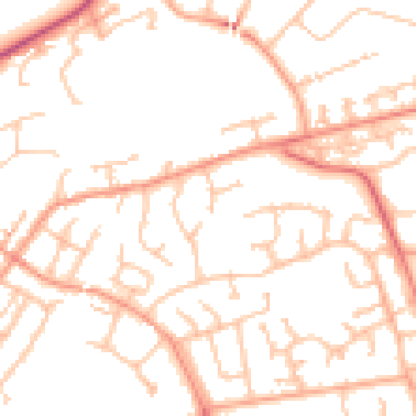 Daytime road noise heatmap for CV8 2SF