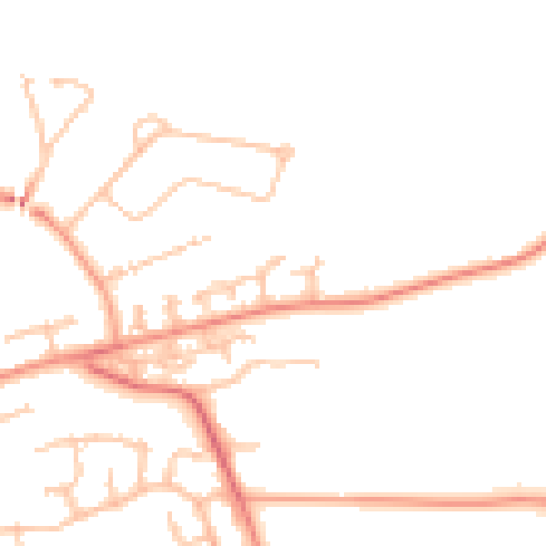 Daytime road noise heatmap for CV8 2TN