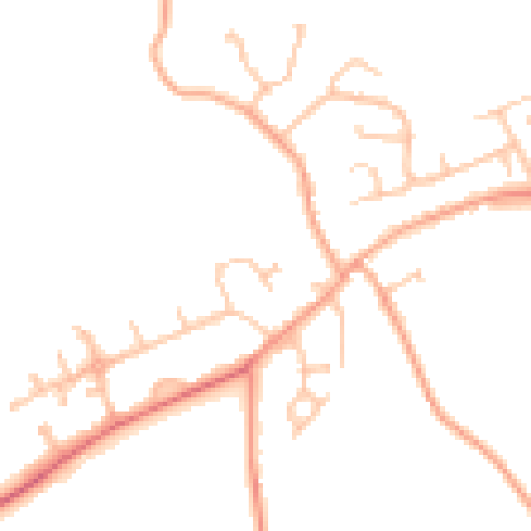 Daytime road noise heatmap for CV8 3GW