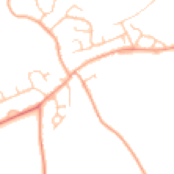 Daytime road noise heatmap for CV8 3HE