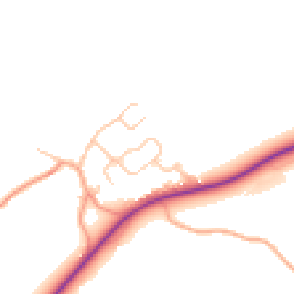 Daytime road noise heatmap for CV8 3JD