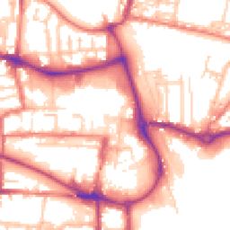 Daytime road noise heatmap for CW1 2BS