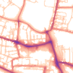 Daytime road noise heatmap for CW1 2NL