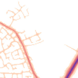Daytime road noise heatmap for CW1 5NJ