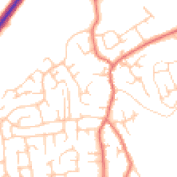 Daytime road noise heatmap for CW1 5NN