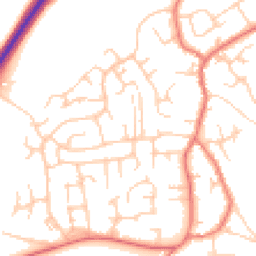 Daytime road noise heatmap for CW1 5NZ