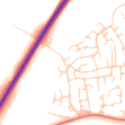 Daytime road noise heatmap for CW1 5QJ
