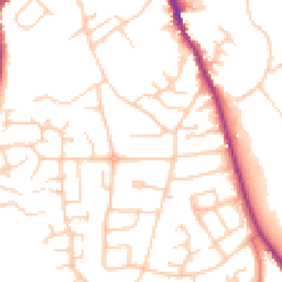 Daytime road noise heatmap for CW10 0AB