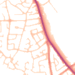 Daytime road noise heatmap for CW10 0AQ