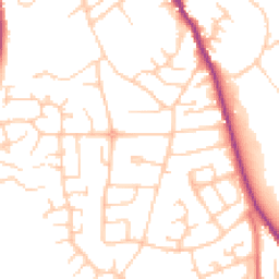 Daytime road noise heatmap for CW10 0BA