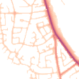 Daytime road noise heatmap for CW10 0BW