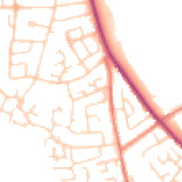 Daytime road noise heatmap for CW10 0DG