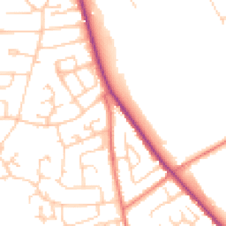 Daytime road noise heatmap for CW10 0DH