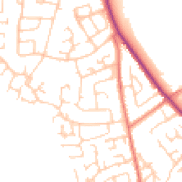 Daytime road noise heatmap for CW10 0DL