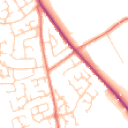 Daytime road noise heatmap for CW10 0ET