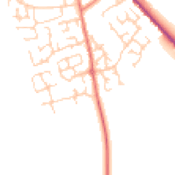 Daytime road noise heatmap for CW10 0FW