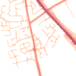 Daytime road noise heatmap for CW10 0SS