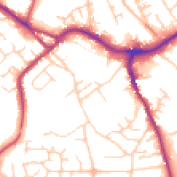 Daytime road noise heatmap for CW10 9BT