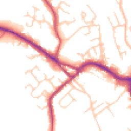 Daytime road noise heatmap for CW10 9ET