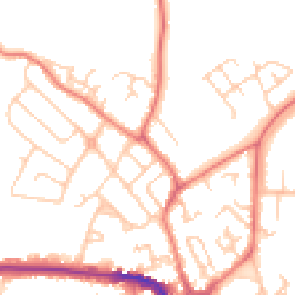 Daytime road noise heatmap for CW11 1AW