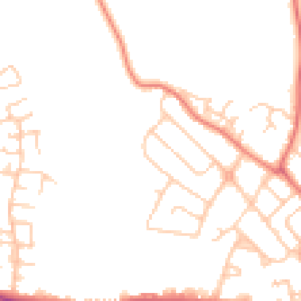 Daytime road noise heatmap for CW11 1BP