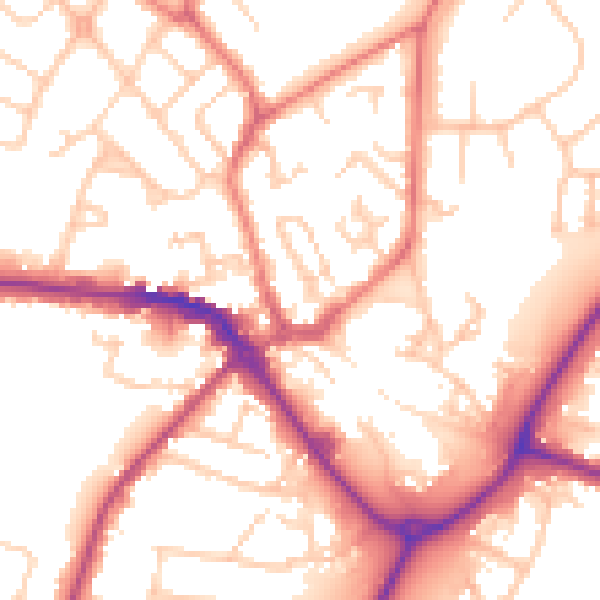 Daytime road noise heatmap for CW11 1GR