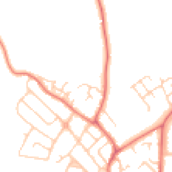Daytime road noise heatmap for CW11 1PB