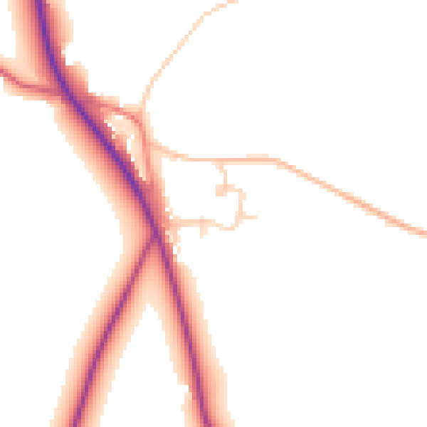 Daytime road noise heatmap for CW11 1RW